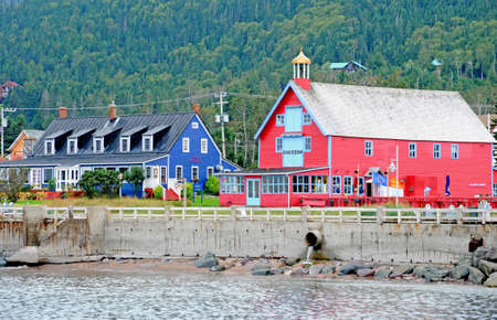 Quebec; Canada- june 25 2018 : restaurant in the village of Perce in Gaspesieのeditorial素材