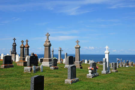 Quebec; Canada- june 25 2018 : the picturesque cemetery of Sainte Luceのeditorial素材