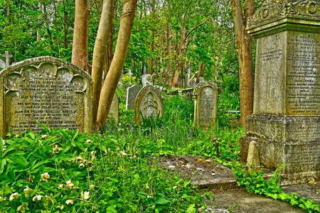 London, England - may 6 2019 : the Highgate cemetery opened in 1839のeditorial素材