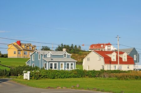 Quebec; Canada- june 25 2018 : the village of Perce in Gaspesieの写真素材