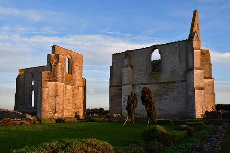 La Flotte, Ile de Re,France - march 13 2020 : the Notre Dame de Re cistercian abbeyの写真素材