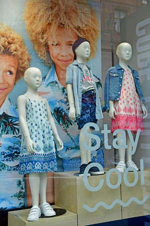 London; Hampstead, England - may 6 2019 : cloth shop in the Saint John wood districtのeditorial素材