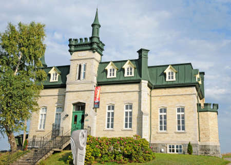 Quebec; Canada- june 25 2018 : a cultural centre in the village of Kamouraskaのeditorial素材