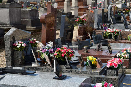 Vernouillet; France - may 8 2020 : the cemetery in the village centre
