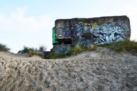Leffrinckoucke, France - january 26 2020 : the beach of the battle of Dunkerque