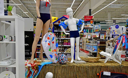 Plouer sur Rance; France - july 28 2019 : the supermarketのeditorial素材