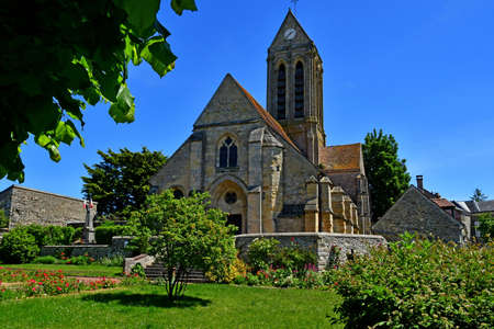 Grisy les Platres , France - may 18 2020 : the Saint Caprais churchのeditorial素材