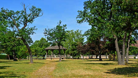 Aubergenville; France - May 18 2020: public park in the Elisabethville districtのeditorial素材