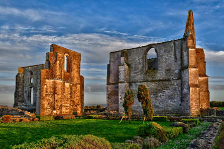 La Flotte, Ile de Re, France - March 13 2020: the Notre Dame de Re cistercian abbeyのeditorial素材