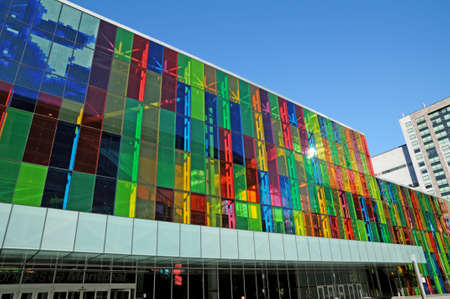 Quebec; Canada- June 25 2018: the Convention Center of Montreal built in 1983 by Victor Prusのeditorial素材