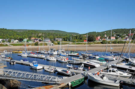 Quebec; Canada- June 25 2018: the picturesque port of Tadoussacのeditorial素材