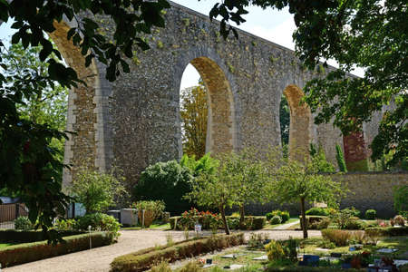 Louveciennes; France - september 9 2019 : the picturesque aqueduct built in 1681 for watering Versailles gardenのeditorial素材