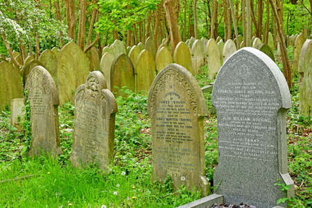 London, England - May 6 2019: the Highgate cemetery opened in 1839のeditorial素材