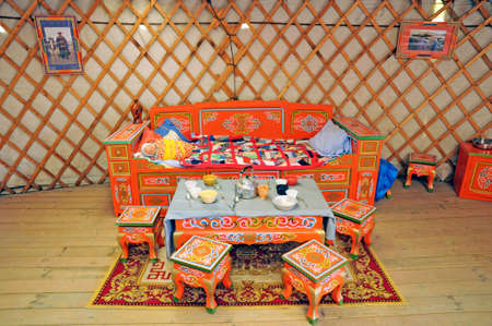 Quebec; Canada- June 25 2018: Mongolian Yurt in the Saint Felicien zooのeditorial素材