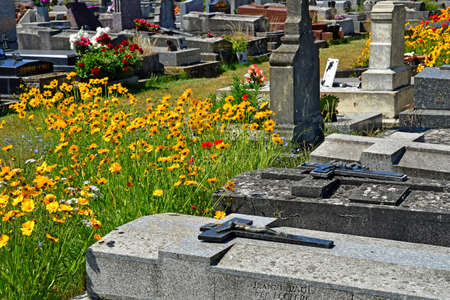 Aubergenville; France - May 18 2020: the cemeteryのeditorial素材