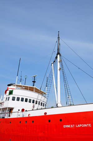 Quebec; Canada- June 25 2018: the Ernest Lapointe in the historical naval museum of L Islet sur mer