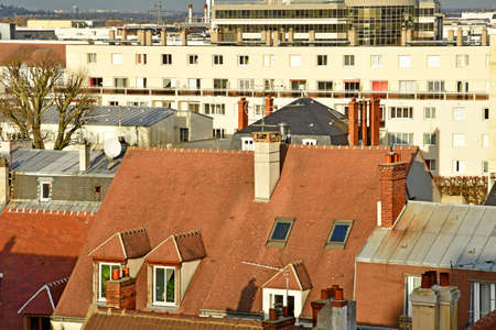 Poissy, France - December 18 2019: the city in winterのeditorial素材