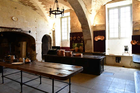 Valencay; France - july 13 2020: the castle kitchenのeditorial素材
