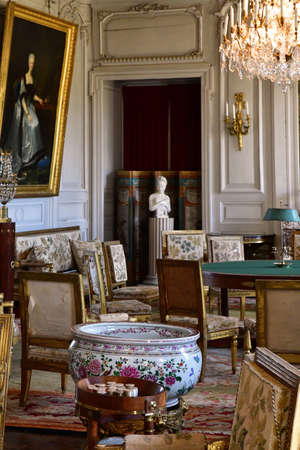 Valencay; France - july 13 2020: the grand salon in the castle of Talleyrandのeditorial素材