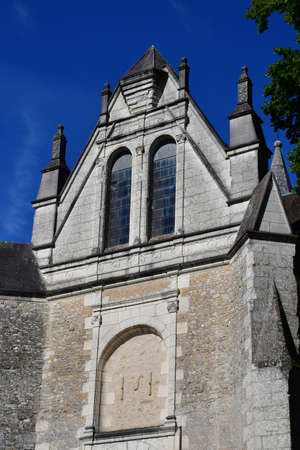 Chedigny, France - july 11 2020: the Saint Pierre church of Chedigny in summerのeditorial素材