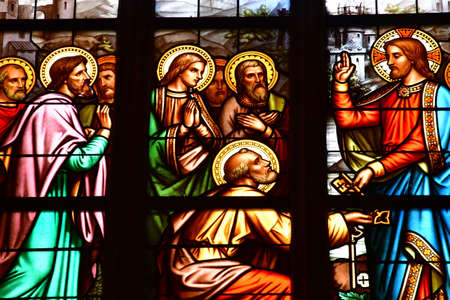 Dinan, France - september 7 2020: the Saint Malo churchのeditorial素材