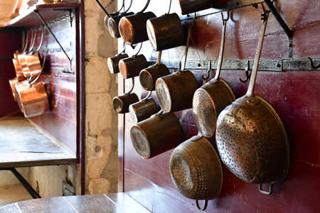 Valencay; France - july 13 2020: the castle kitchen
