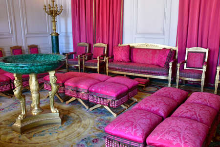 Versailles; France - september 22 2020: Malachite room in the Grand Trianon in the Marie Antoinette...