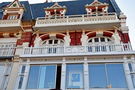 Houlgate; France - October 9 2020: Belle Epoque old houseのeditorial素材