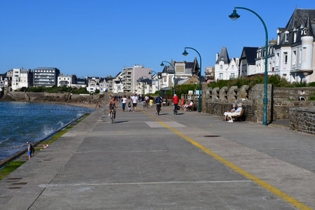 Saint Malo, France - September 7 2020: the Sillon beach districtのeditorial素材
