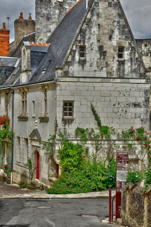 Loches; France - july 15 2020: the city in summerのeditorial素材