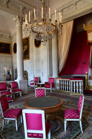 Versailles; France - september 22 2020: chamber of the Empress in the Grand Trianon in the Marie Antoinette estateのeditorial素材