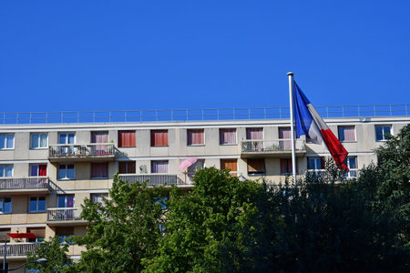 Poissy, France - july 2020: the city centerのeditorial素材