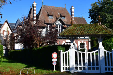 Houlgate; France - October 9 2020: Belle Epoque old houseのeditorial素材