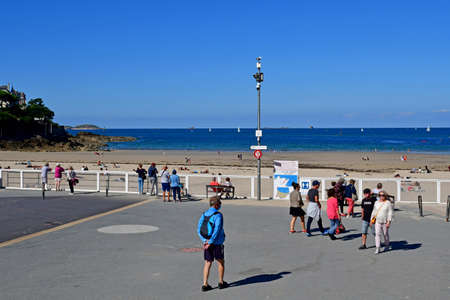 Dinard; France - september 1 2020: the beach in summerのeditorial素材