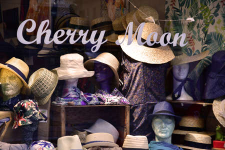 Saint Malo, France - september 7 2020: hat shop in the walled city