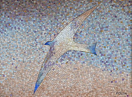 a Jean Michel Folon work in the castle parkの写真素材