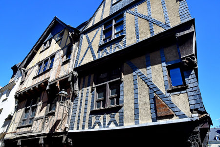 Tours; France - july 11 2020: the old city centerの写真素材