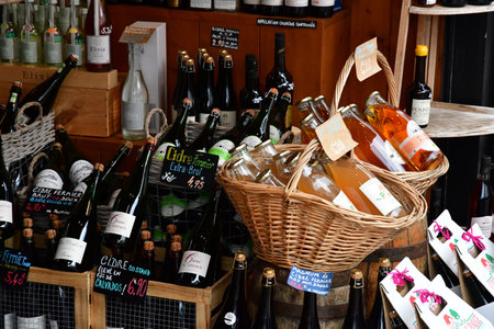 Cabourg, France - October 10 2020: a wine merchantのeditorial素材