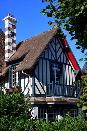 Houlgate; France - October 9 2020: Belle Epoque old houseのeditorial素材
