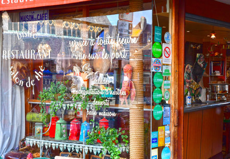 Honfleur; France - august 18 2020: a restaurantのeditorial素材