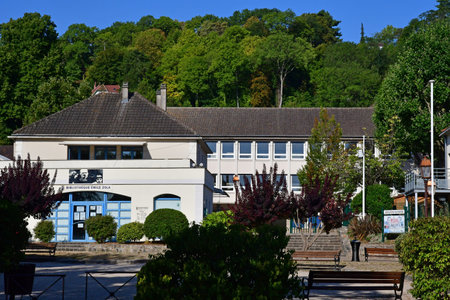 Villennes sur Seine, France - july 31 2020: the picturesque village in summerのeditorial素材
