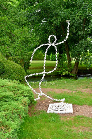 Vascoeuil, France - august 14 2020: work in the castle parkのeditorial素材