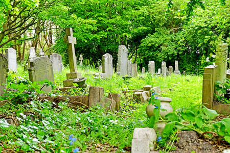London, England - May 6 2019: the Highgate cemetery opened in 1839