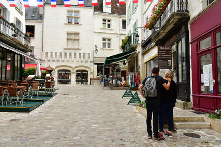 Loches; France - july 15 2020: the city in summerのeditorial素材