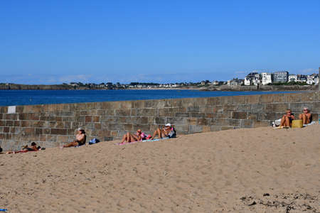 Saint Malo, France - September 7 2020: the Sillon beach districtのeditorial素材