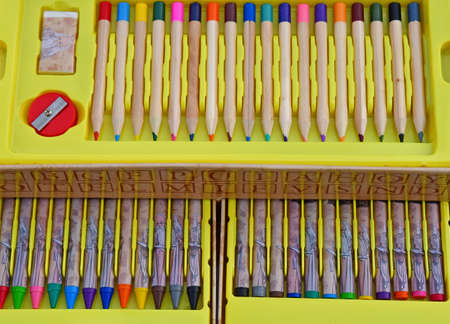 Conflans Sainte Honorine; France - february 21 2021: close up of a colored pencils boxのeditorial素材