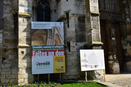 Vernon; France - march 7 2021: the Notre Dame collegiate churchのeditorial素材