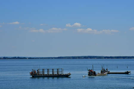 Sarzeau, France - june 6 2021: Morbihan gulf view from the Le Ruault hamletのeditorial素材