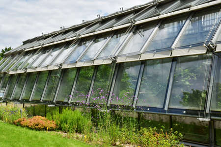 Paris; France - july 8 2021: the Auteuil modern greehousesのeditorial素材