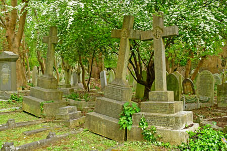 London, England - May 6 2019: the Highgate cemetery opened in 1839のeditorial素材